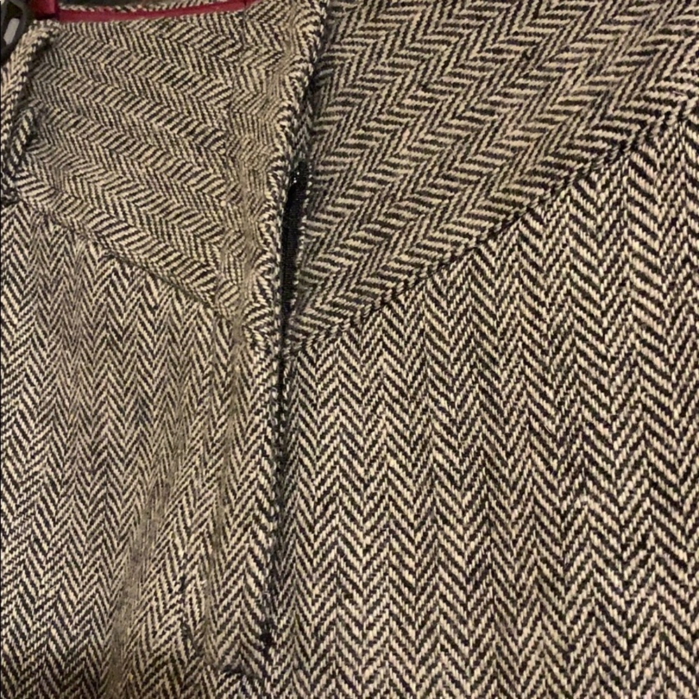 Gray Herringbone Pattern Wool Dress Pants. - image 3